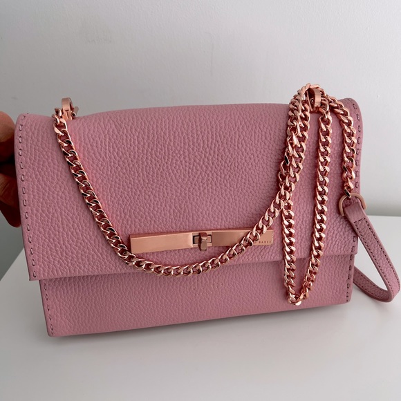 Ted Baker London Handbags - Ted Baker Pink Leather Crossbody/Clutch Bag